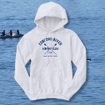 Personalised Crew Rowing Logo Oars Team Name Year Hoodie<br><div class="desc">Personalised Crew Rowing hooded sweatshirt featuring crossed oars and your custom text. Add your club name, year, custom text (coach's name, rower's name, event, etc.) Makes a thoughtful end of season keepsake, coach's gift or team fundraiser. Check out our other custom crew gifts by clicking on the Colorfulgalshop logo below...</div>