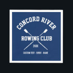 Personalised Crew Rowing Logo Oars Team Name Year Napkin<br><div class="desc">Personalised Crew Rowing team design featuring crossed oars and your custom text. Add your club name, year and extra line of custom text (coach's name, rower's name, event, etc.) ON some items you can change the background colour by clicking on "customise it" and then the small eye dropper. Makes a...</div>