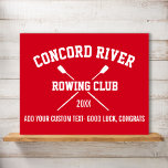 Personalised Crew Rowing Logo Oars Team Name Year Poster<br><div class="desc">Personalised Crew Rowing team gifts featuring crossed oars and 3 lines of custom text. Add your club name, year and extra line of custom text (coach's name, rower's name, event, etc.) Easily change the background colour to match your club's colours - just click on "customise it" and then the small...</div>