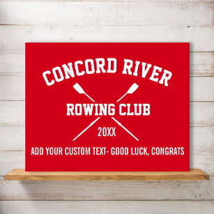 Personalised Crew Rowing Logo Oars Team Name Year Poster
