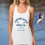 Personalised Crew Rowing Logo Oars Team Name Year Singlet<br><div class="desc">Personalised Crew Rowing tank top featuring crossed oars and your custom text. Add your club name, year, custom text (coach's name, rower's name, event, etc.) Makes a thoughtful end of season keepsake, coach's gift or team fundraiser. Check out our other custom crew gifts by clicking on the Colorfulgalshop logo below...</div>