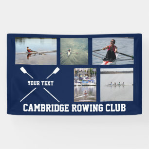 Personalised Crew Rowing Oars Club Photo Collage Banner