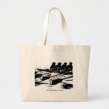 Personalised Crew Rowing Tote Bag in B&W