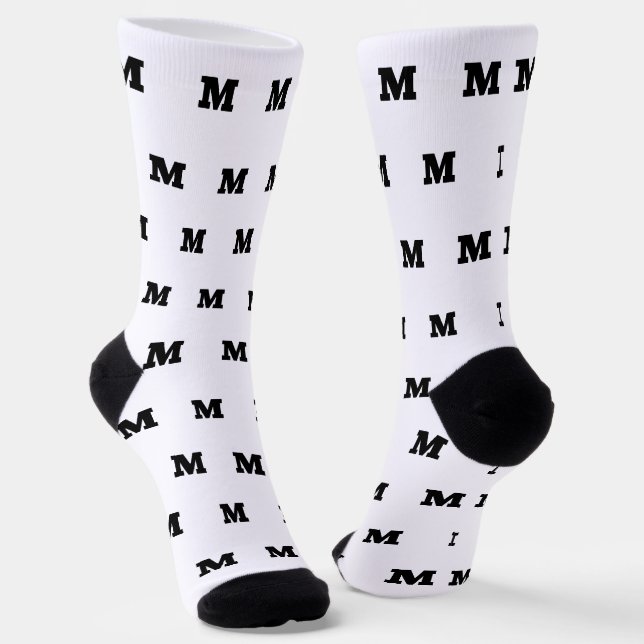 Personalised crew sport socks with name initials (Angled)