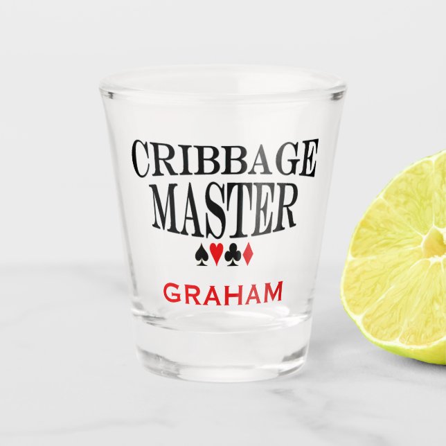 Personalised Cribbage Master Shot Glass (Front)