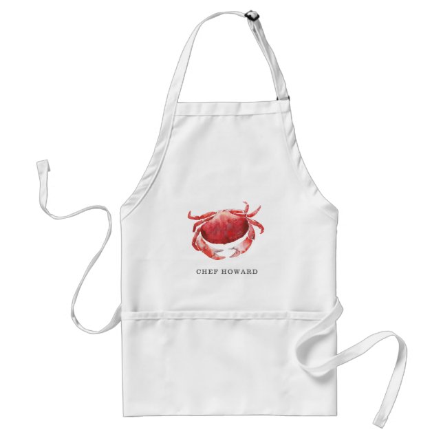 Personalised Crimson Crab | Chef Name Standard Apron (Front)