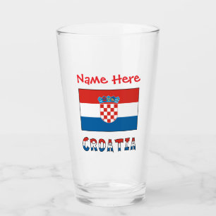 Personalised Croatia Flag Glass