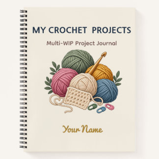Personalised Crochet WIP Project Tracker Notebook