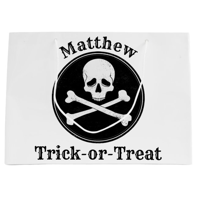 Personalised Cross Bones Halloween Bag (Front)
