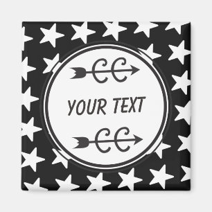 Personalised Cross Country Black White Magnet