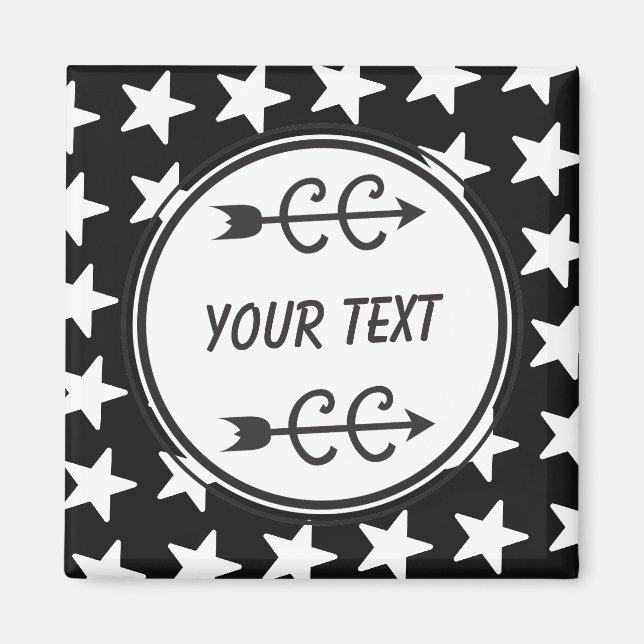 Personalised Cross Country Black White Magnet (Front)