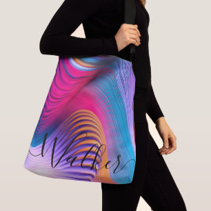 Personalised Crossbody Tote Bag - Abstract Art