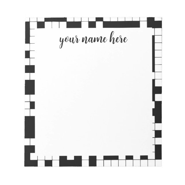 Personalised Crossword Notepad (Front)