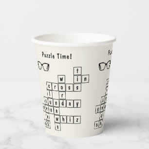 Personalised Crossword Puzzle, Eyeglass Frames Paper Cups