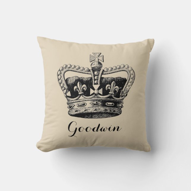 Personalised Crown Decorative Throw Pillow (Front)