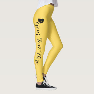 Personalised Crown Mustard Yellow Leggings