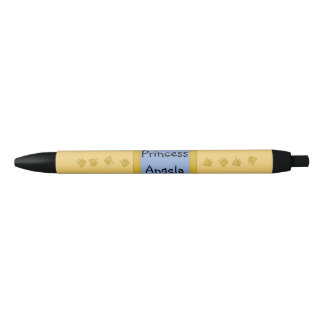 Personalised Crown Pattern Design Black Ink Pen