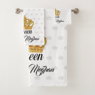 Personalised Crown Queen Bath Towell Set