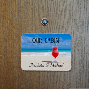 Personalised Cruise Door Beach Ocean Cocktail Magnet