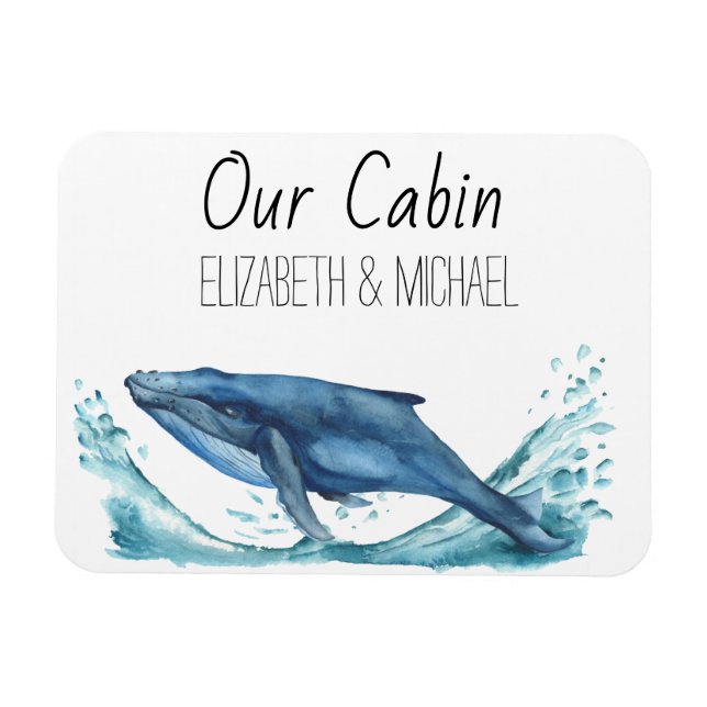 Personalised Cruise Door Sea Blue  Whale Magnet (Horizontal)