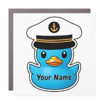 Personalised Cruise Duck Magnet Blue Captain Ducky