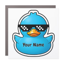 Personalised Cruise Duck Magnet Blue Sunglasses