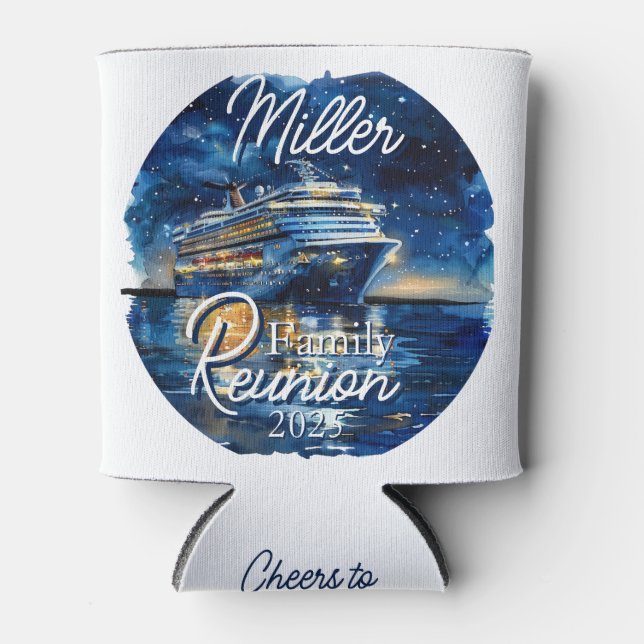 Personalised Cruise Ship Family Reunion  Can Cooler (Front)