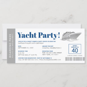 Personalised Cruise Ship Yacht Party Boarding Pass
