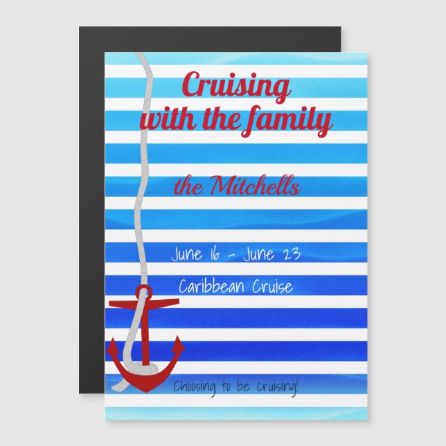 Personalised Cruise With Family  Door Magnet (Front/Back)