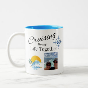 Personalised Cruising Through Life Together Couple Two-Tone Coffee Mug