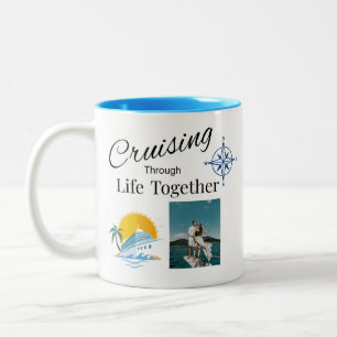 Personalised Cruising Through Life Together Couple Two-Tone Coffee Mug