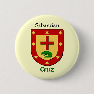 Personalised Cruz Historical Shield 6 Cm Round Badge