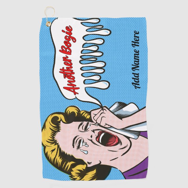 Personalised Crying Golfer Golf Towel (Front)