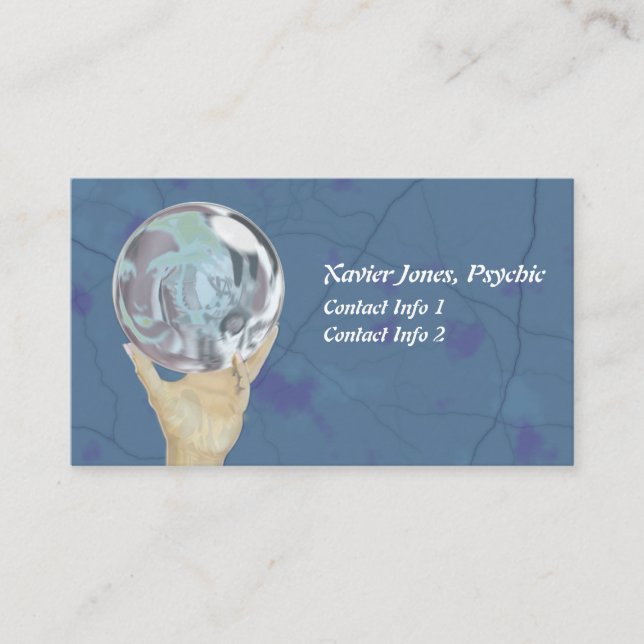 Personalised crystal ball psychic business cards (Front)