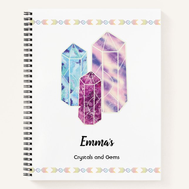 Personalised Crystals and Gems Log Book (Front)