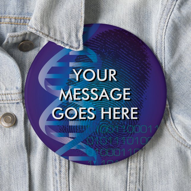Personalised CSI DNA Fingerprint 6 Cm Round Badge (In Situ)