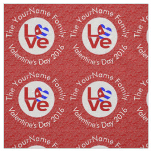 Personalised Cuban Red LOVE Flag  Fabric