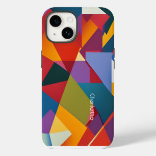 Personalised Cubism Design Pattern Text Template iPhone 14 Case