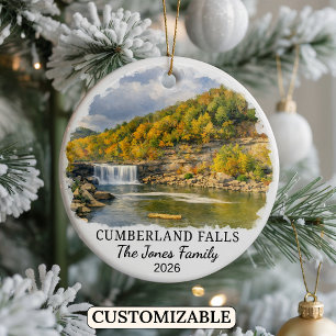 Personalised Cumberland Falls State Park, Kentucky Ceramic Ornament