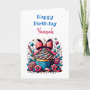 Personalised Cupcake and Colouring Page Birthday Card