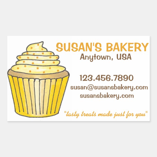 Personalised Cupcake Bakery Baked By Stickers (Front)