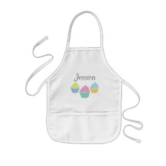 Personalised cupcake baking apron for children