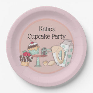 Personalised Cupcake Baking Party Paper Plate