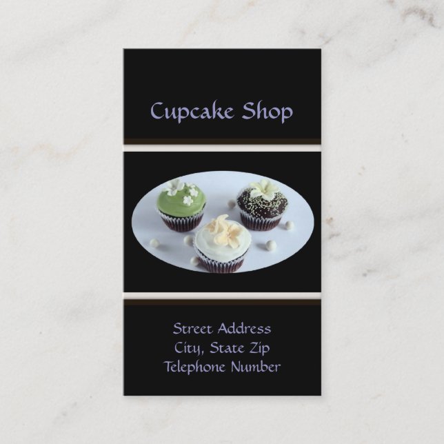 Personalised Cupcake Business Cards (Front)