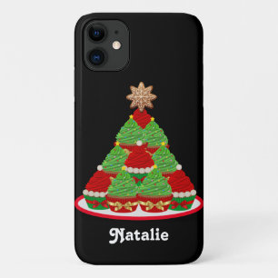 Personalised Cupcake Christmas Tree Red and Green iPhone 11 Case