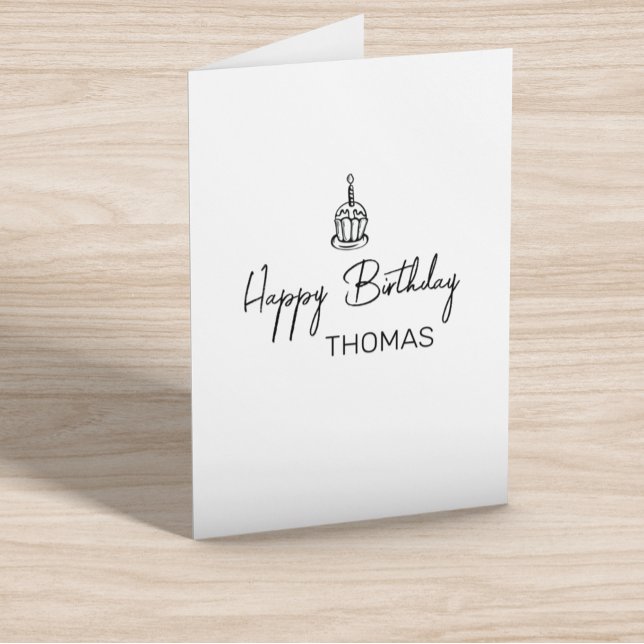 Personalised Cupcake Happy Birthday Minimalistic  Card (Creator Uploaded)