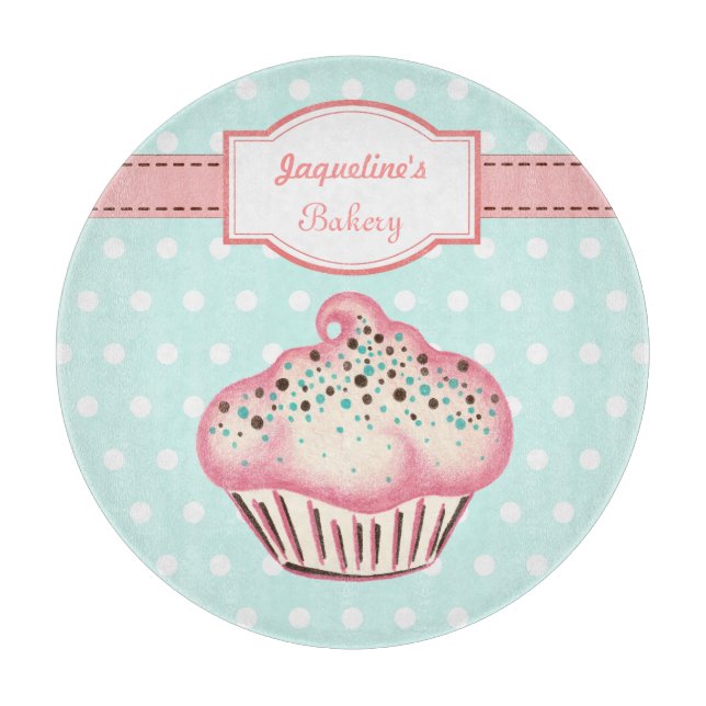 Personalised Cupcake Kitchen Cutting Board Gift (Front)