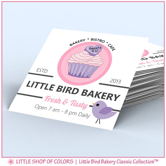 Personalised Cupcake Square Bakery Business Card (Creator Uploaded)