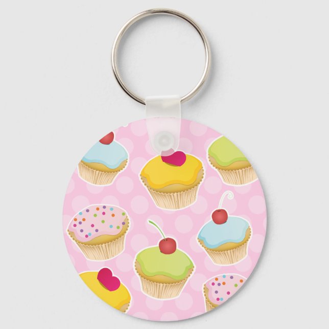 Personalised Cupcakes Key Ring (Front)