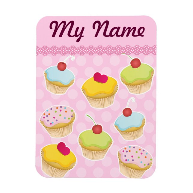 Personalised Cupcakes Magnet (Vertical)